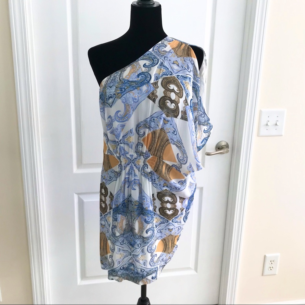 ✨Suboo Revolve One Shoulder Blue/White MiniDress, SzXS, NWT.